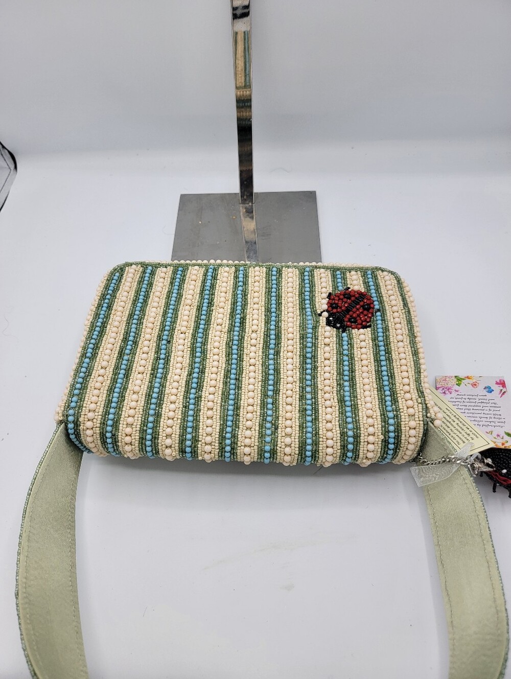 T.J.Maxx Beaded Ladybug Shoulder Bag in Red, Green, Cream - Picture 4 of 7